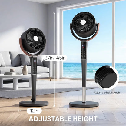 Adjustable Pedestal Fan with Remote, 15 Speeds, 5 Modes & 120° Oscillation