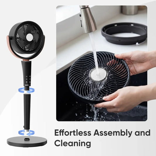 Adjustable Pedestal Fan with Remote, 15 Speeds, 5 Modes & 120° Oscillation
