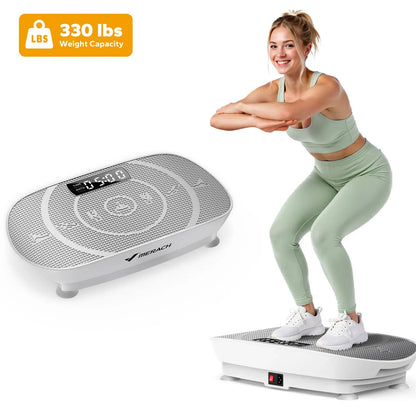 Compact Vibration Plate Exercise Machine with Remote, Adjustable Speeds & 330 lb Capacity