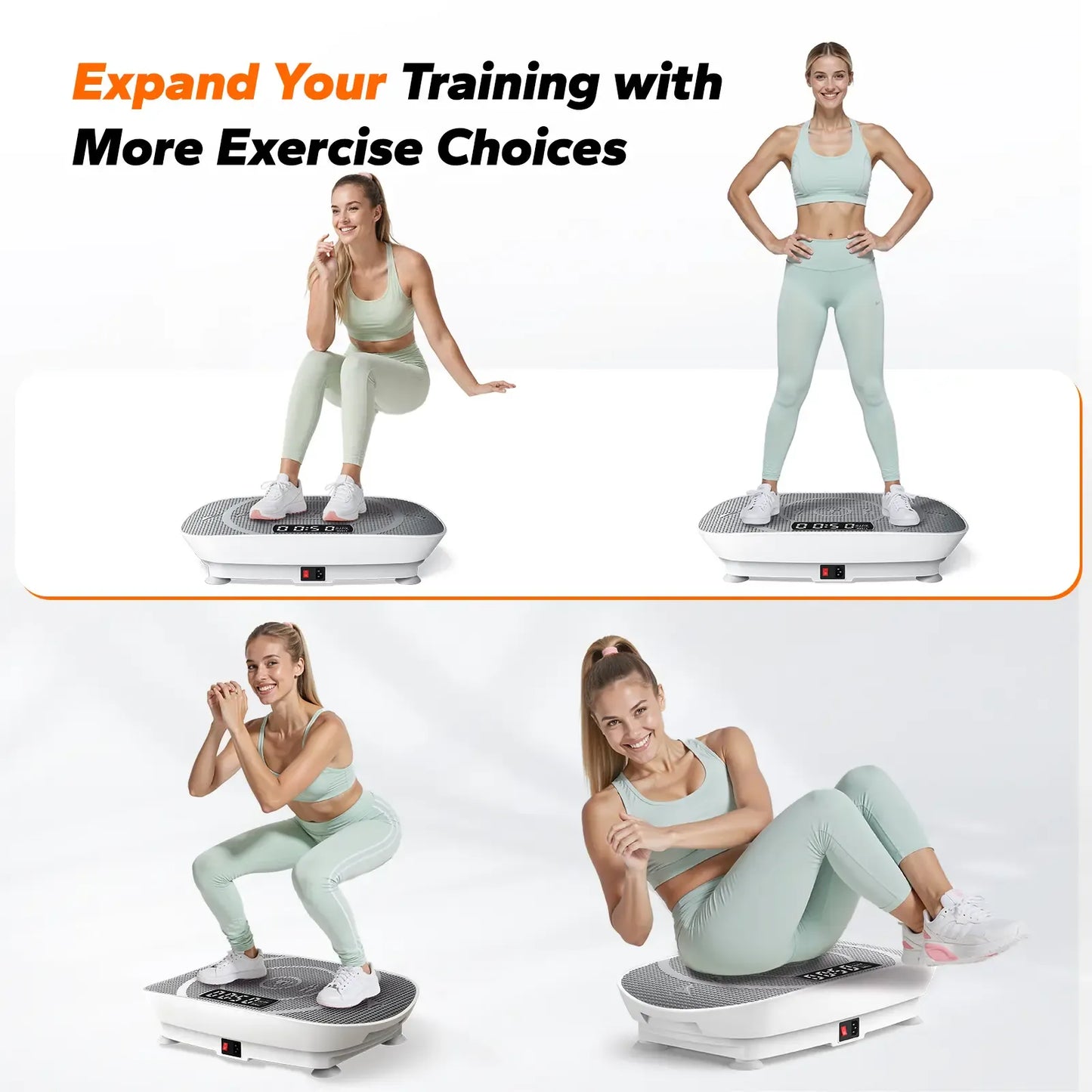 Compact Vibration Plate Exercise Machine with Remote, Adjustable Speeds & 330 lb Capacity