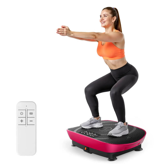 Compact Vibration Plate Exercise Machine with Remote, Adjustable Speeds & 330 lb Capacity