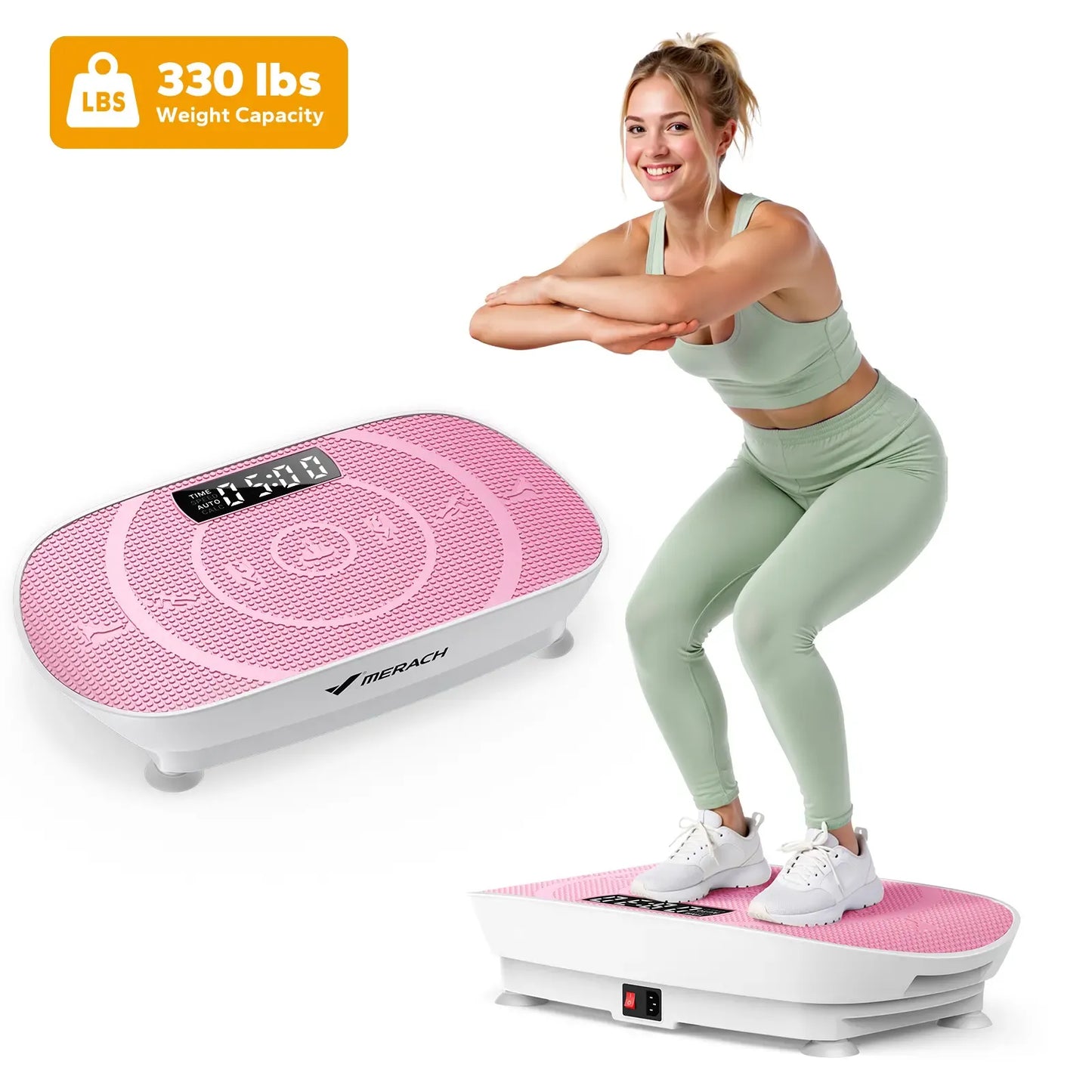 Compact Vibration Plate Exercise Machine with Remote, Adjustable Speeds & 330 lb Capacity