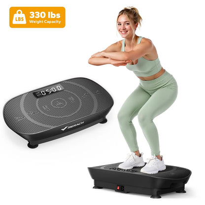 Compact Vibration Plate Exercise Machine with Remote, Adjustable Speeds & 330 lb Capacity